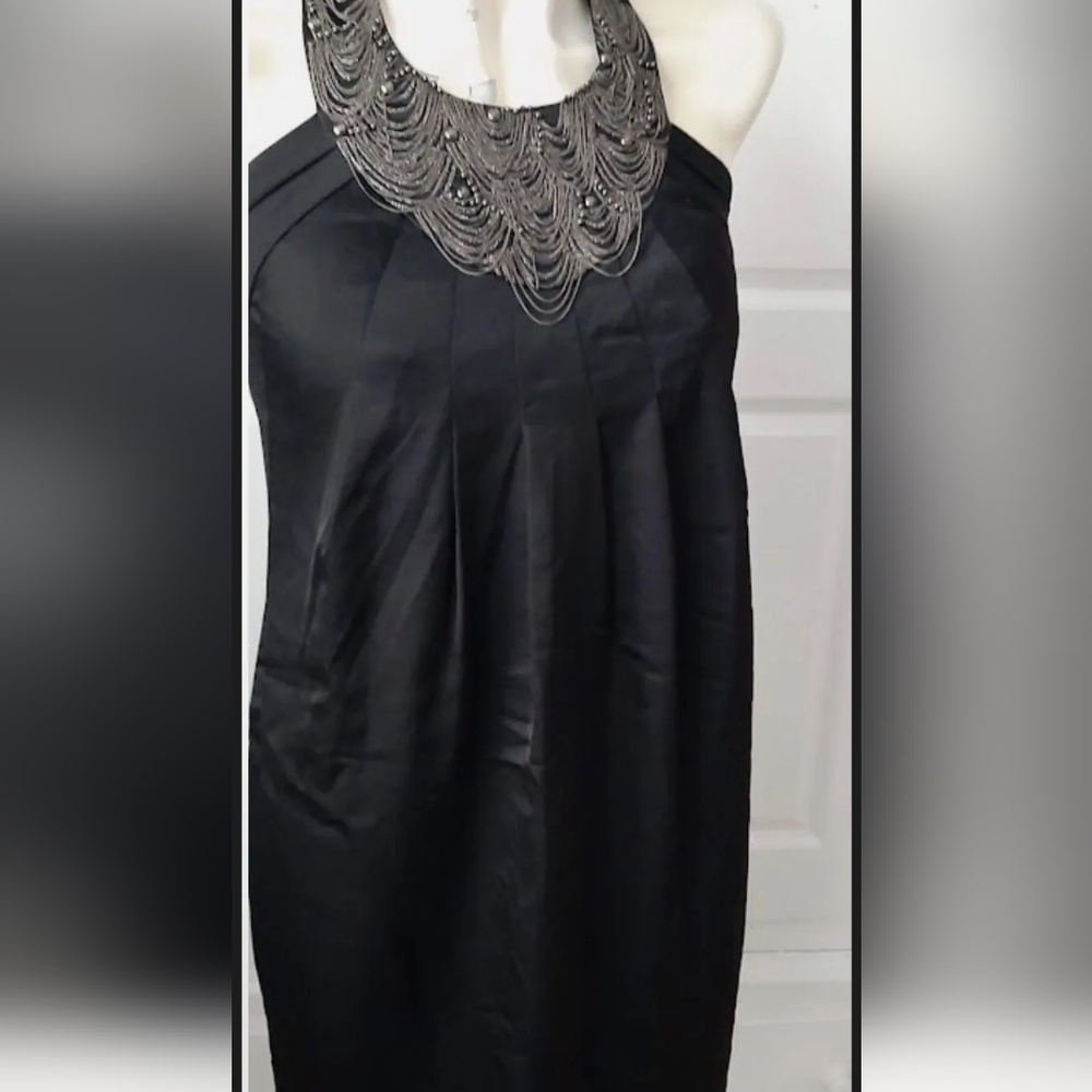Ted Baker Black Embellished Halter Cocktail Dress Size 4 - Picture 2 of 4